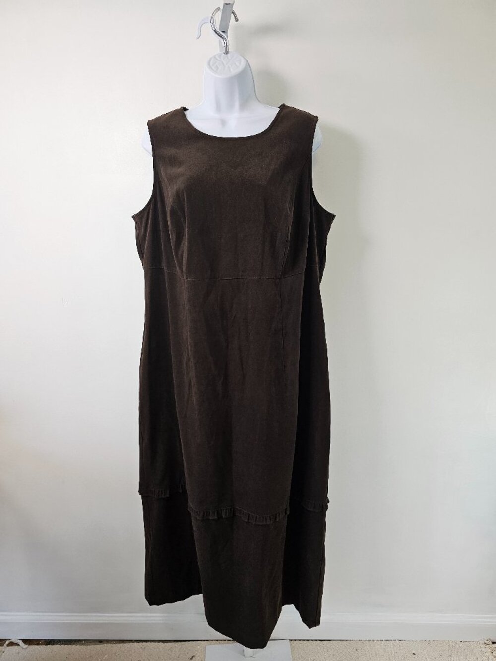 Sag Harbor Dress Brown Midi Pinafore Sleeveless Dark Academia Twee 16W